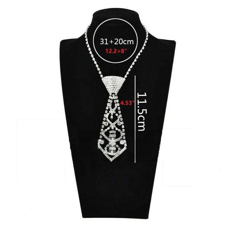 Sexy Women Deluxe Rhinestone Bow tie Necktie Jewelry Accessory Choker Necklace