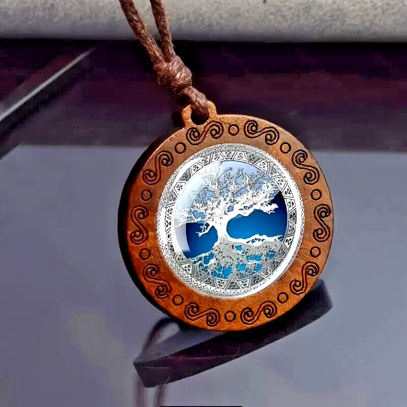 Fashion Tree Of Life Necklace Pendant Wooden Rope Jewelry Women Men Gift