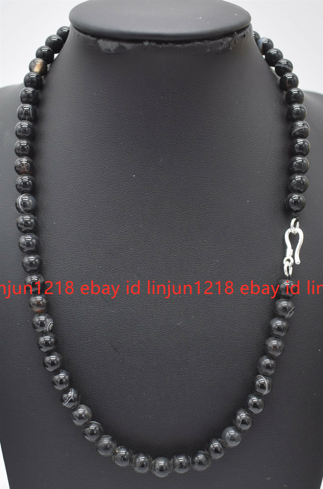 Natural Multicolor 4mm Stripe Agate Gemstone Beads Necklace 18″