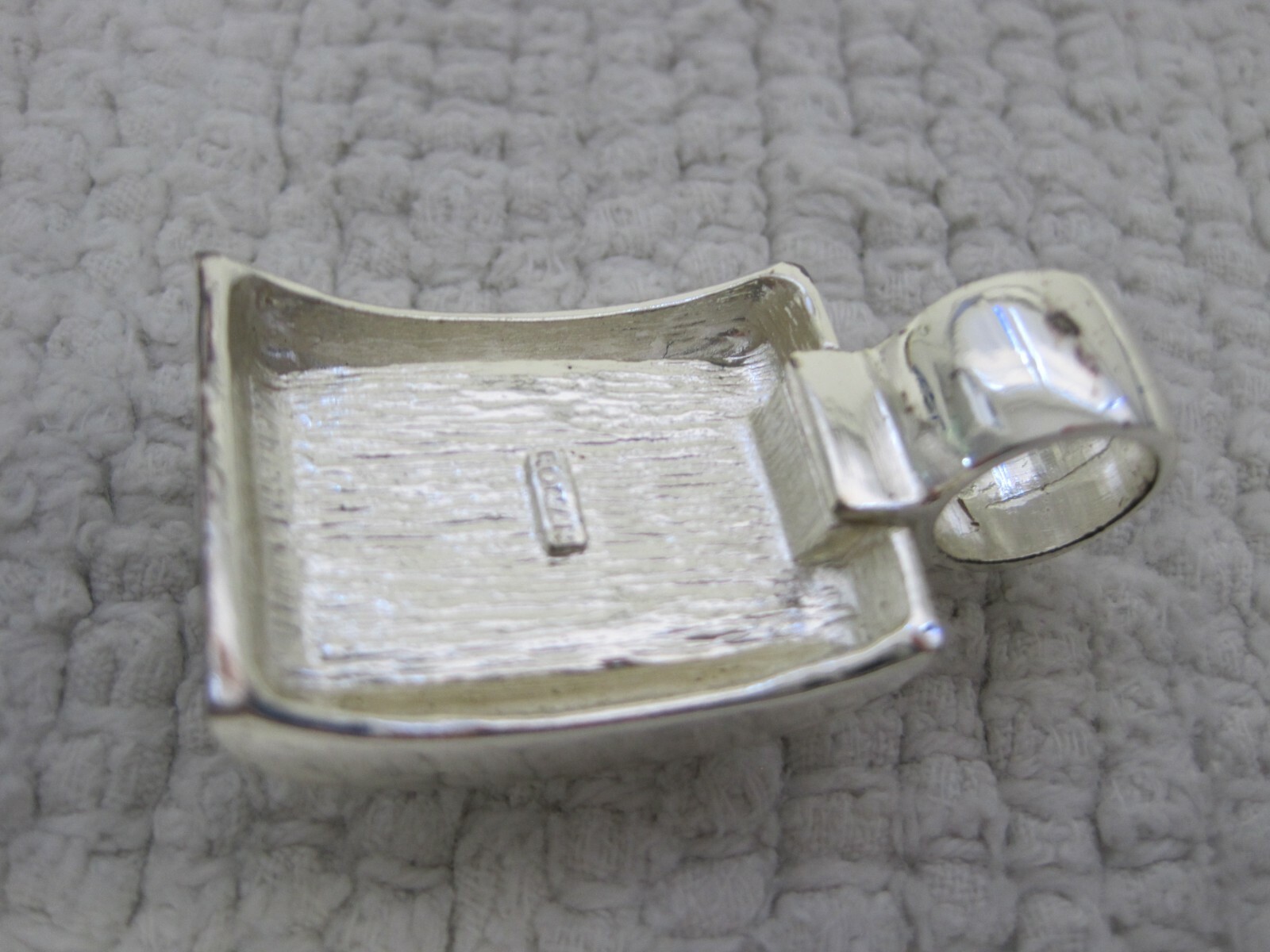 Roman Brand White Stone on Silver Tone Pendant-No Chain FAST SHIPPING!!