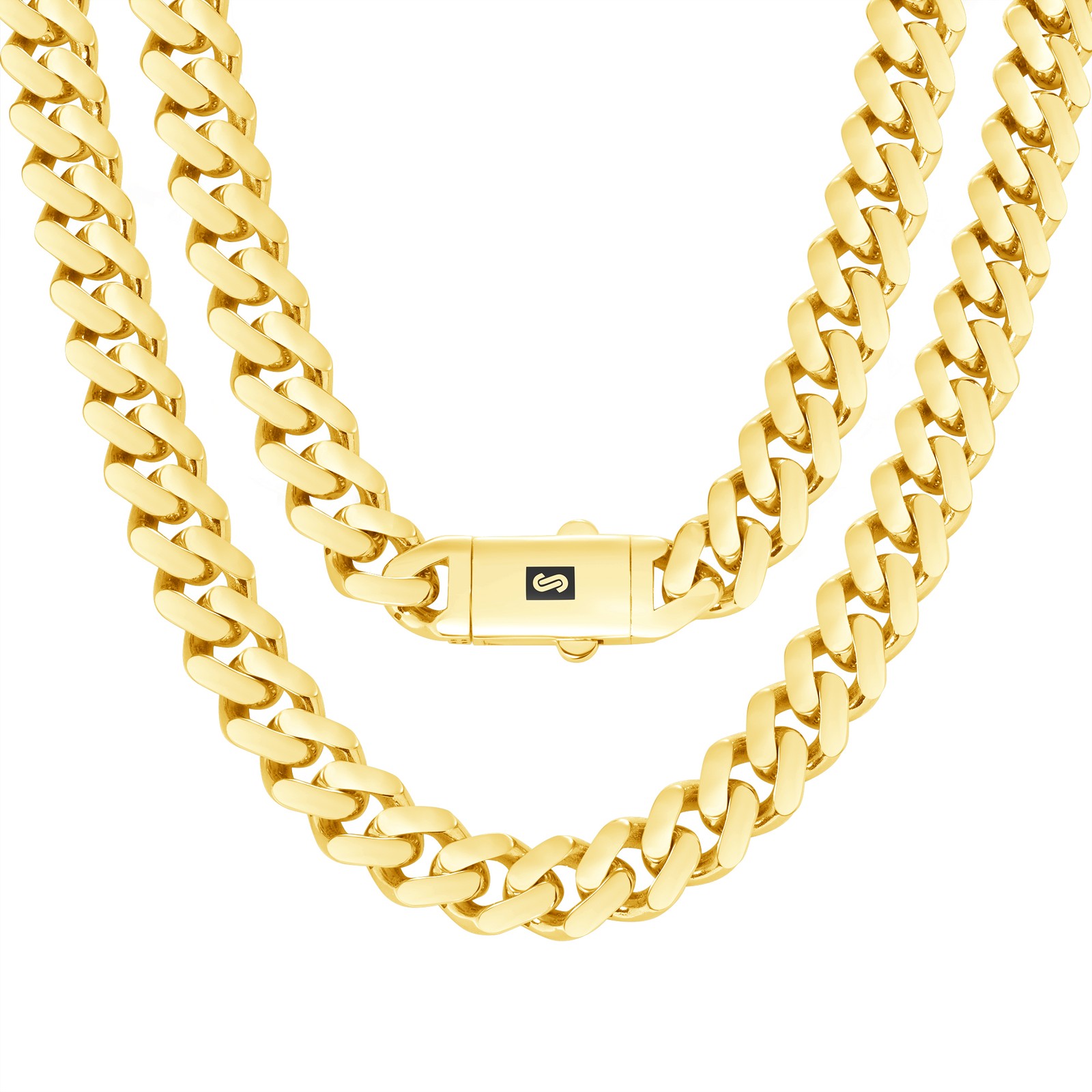 10K Yellow Gold Miami Cuban Royal Monaco Link Chain Necklace 5mm-20mm, 16″- 30″