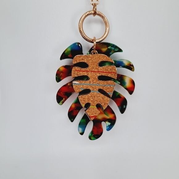 Versona Multicolored Tropical Parokeet Statement Long Necklace