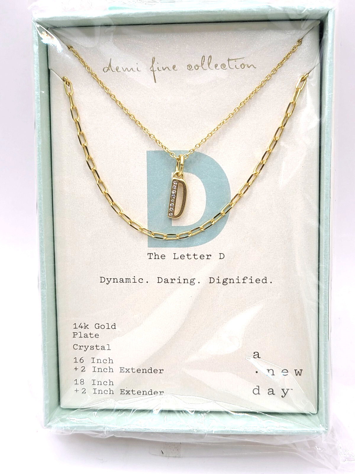 A New Day Women’s Necklace 14k Gold Plated Monogram Letter D