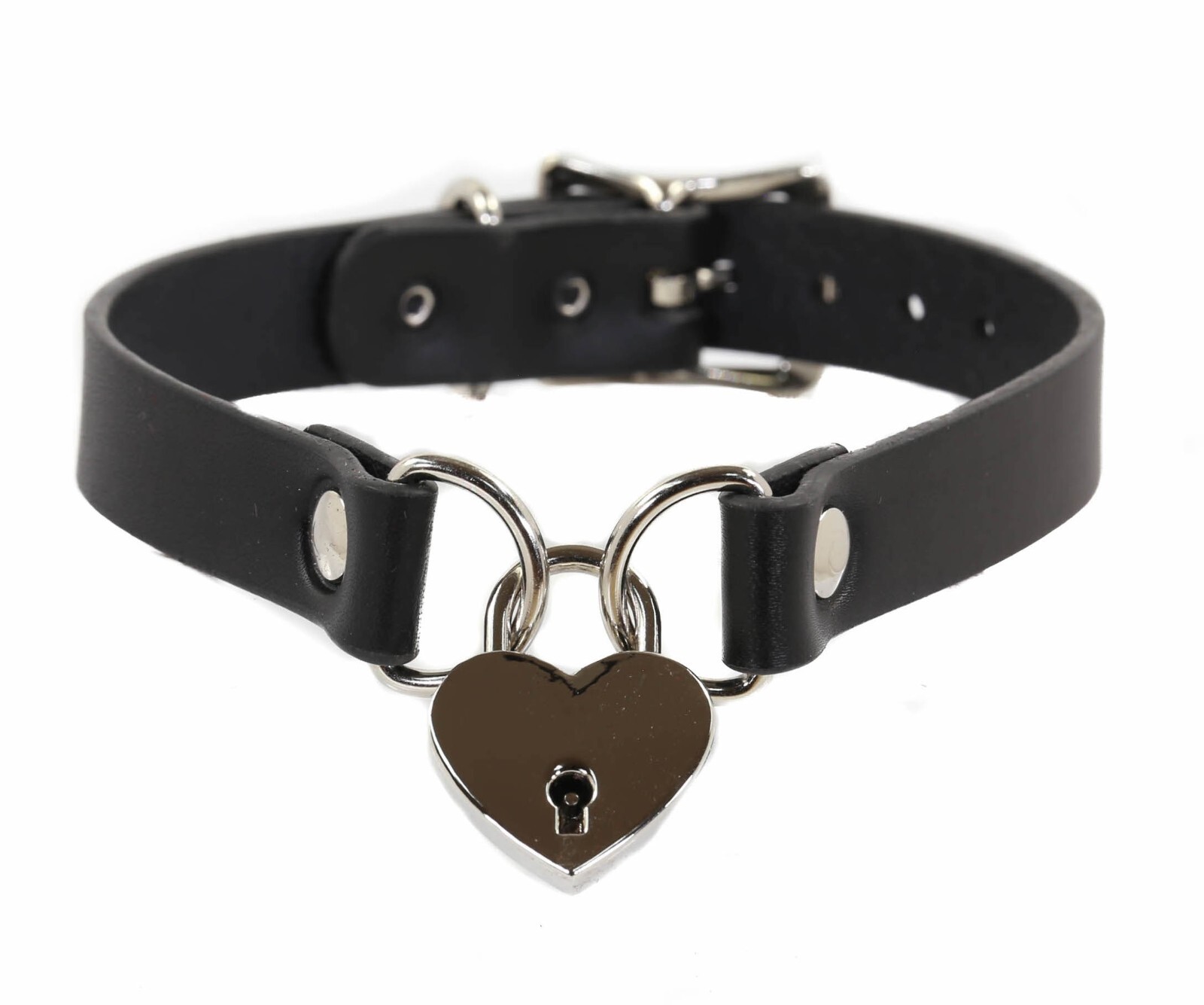 Heart Lock Choker Collar Day Sub Collar Gothic BDSM Punk for Women Men Funk Plus