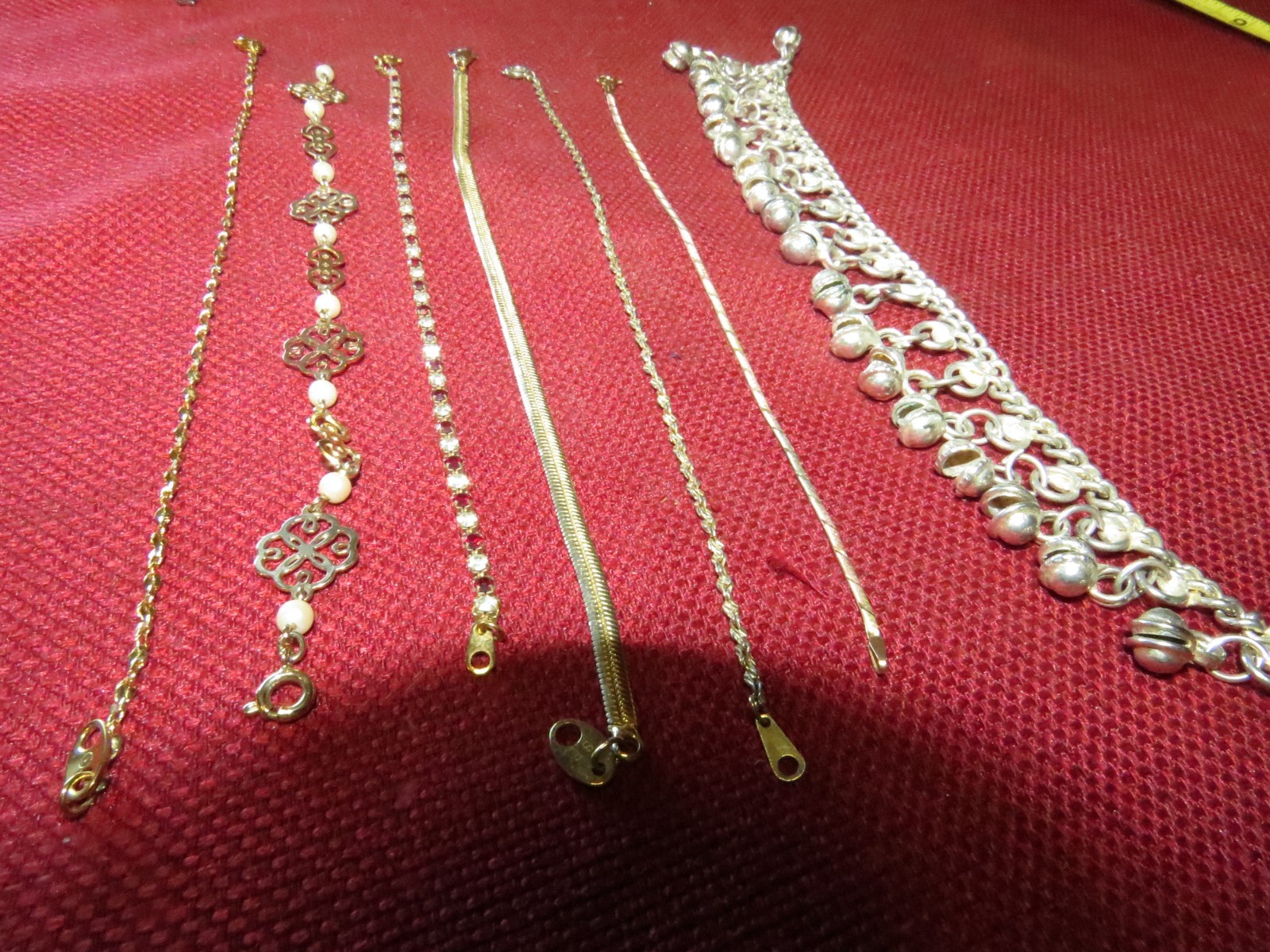 (6) LOT 7″-8″ Silver/Gold Plated Stainless Steel Twisted Rope Chain Bracelets