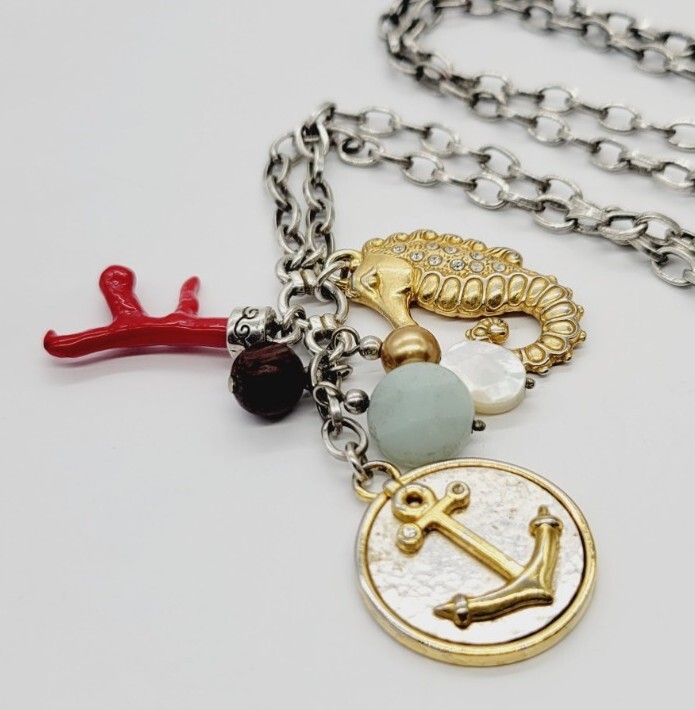 Brighton Under The Sea Convertible Seahorse Pendant Charm Necklace 28 in