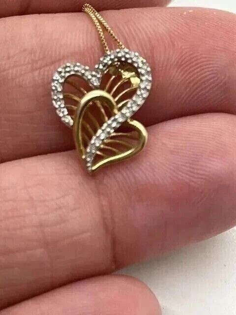 2Ct Round Cut Simulated Diamond Women’s Heart Pendant In 14K Yellow Gold Plated