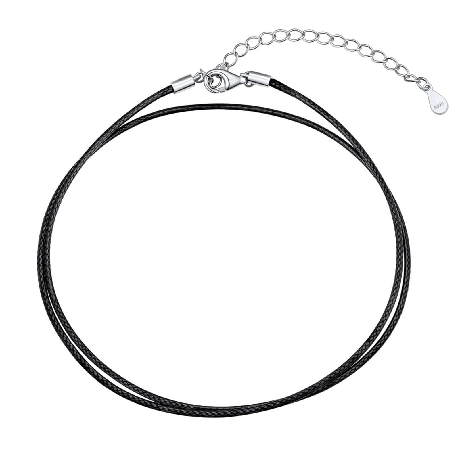 Customizable Leather Necklace Cord with Waterproof Woven Wax Rope Chain, 16″-30
