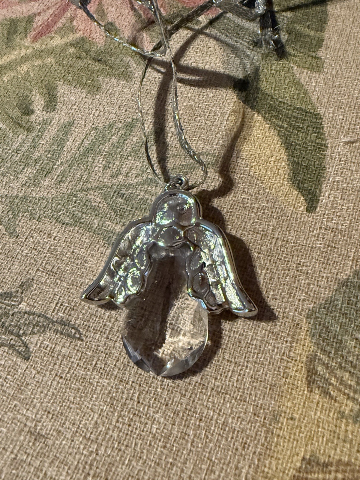 Swarovski Angel Charm Pendant Clear Crystal Teardrop
