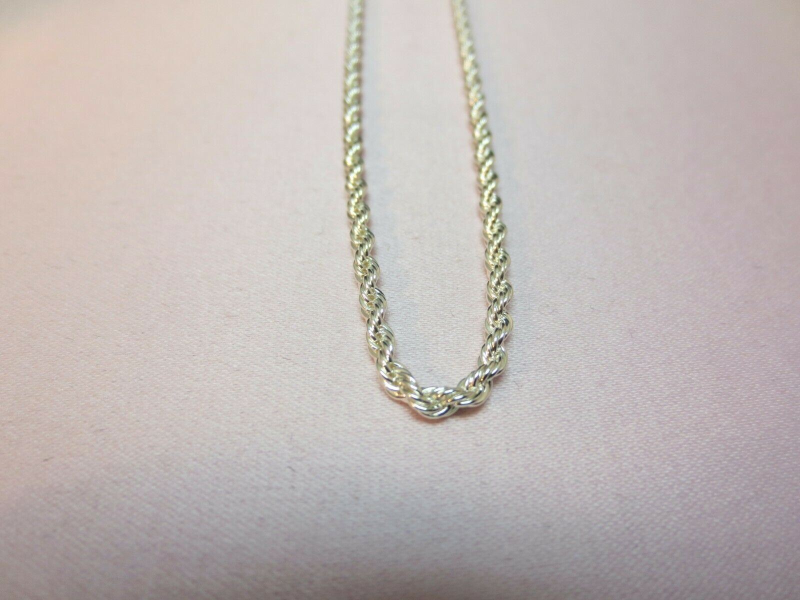 18 INCH STERLING SILVER PLATED 2.5 MM ROPE FRENCH STYLE CHAIN NECKLACE