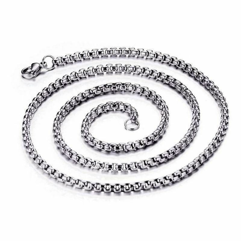 18K White Gold Filled Tarnish/Lead-Free Italian 20″ 2mm Round Box Chain Necklace