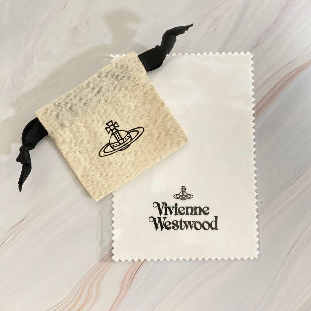 Vivienne Westwood Earrings Pierce Diamante Silver Purple 2.5 cm w/drawstring