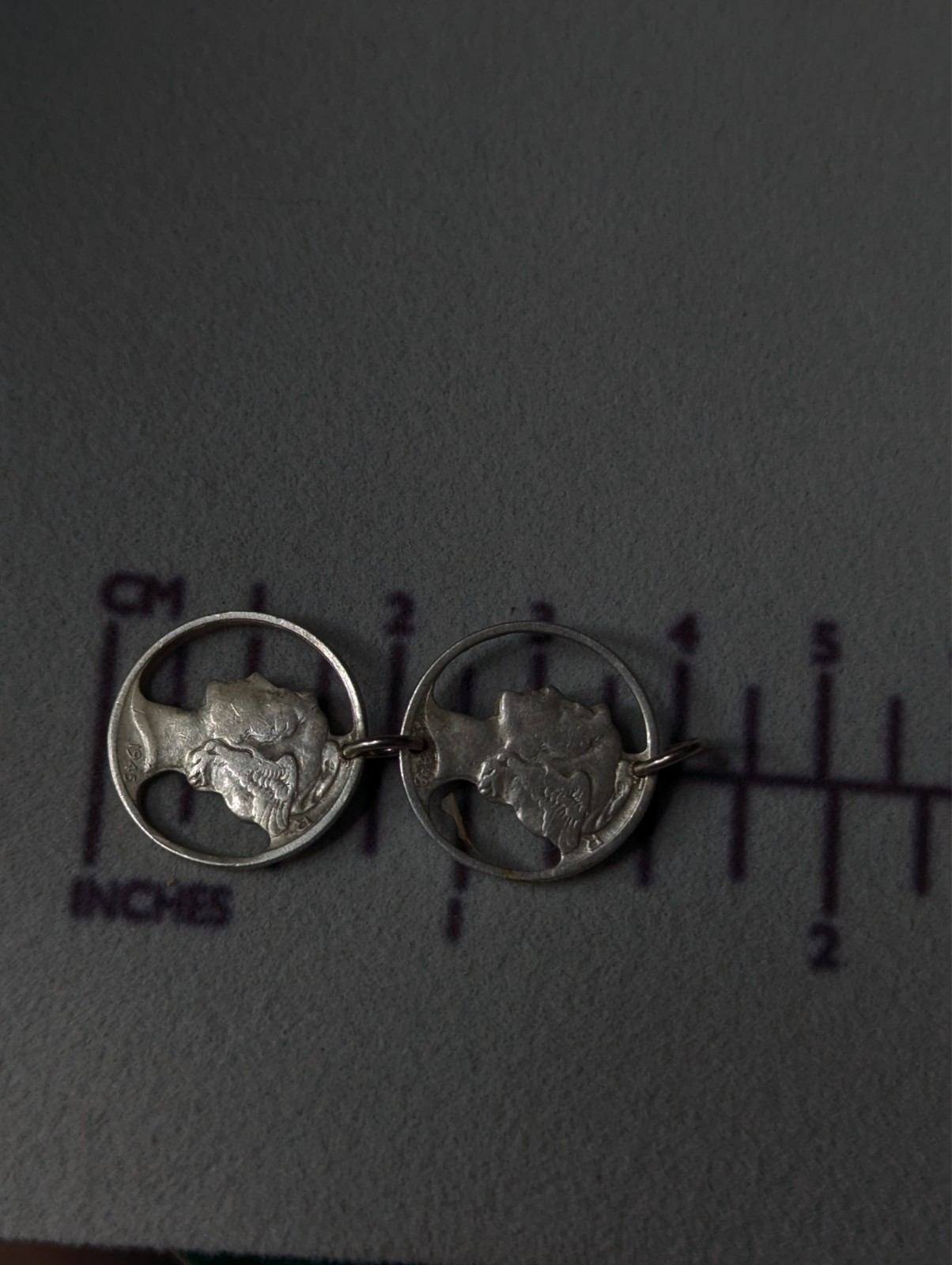 Sterling Silver 925 Vintage Mercury Dime Cutout Double Circle Coin Pendant 3.38g
