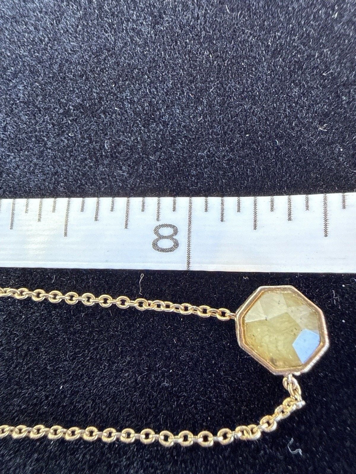 Gorjana Duo Gold Plated Octagon Labradorite Necklace 18” Dainty Minimalist