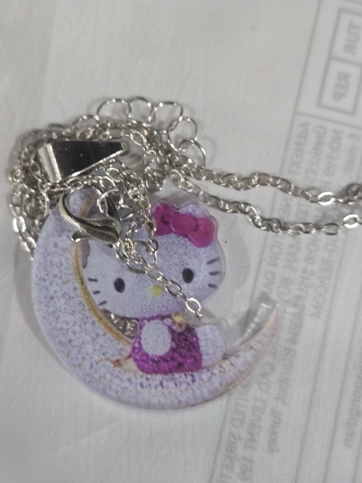 2D Acrylic Pendant Necklace Sanrio Hello Kitty, Fashionable Chain