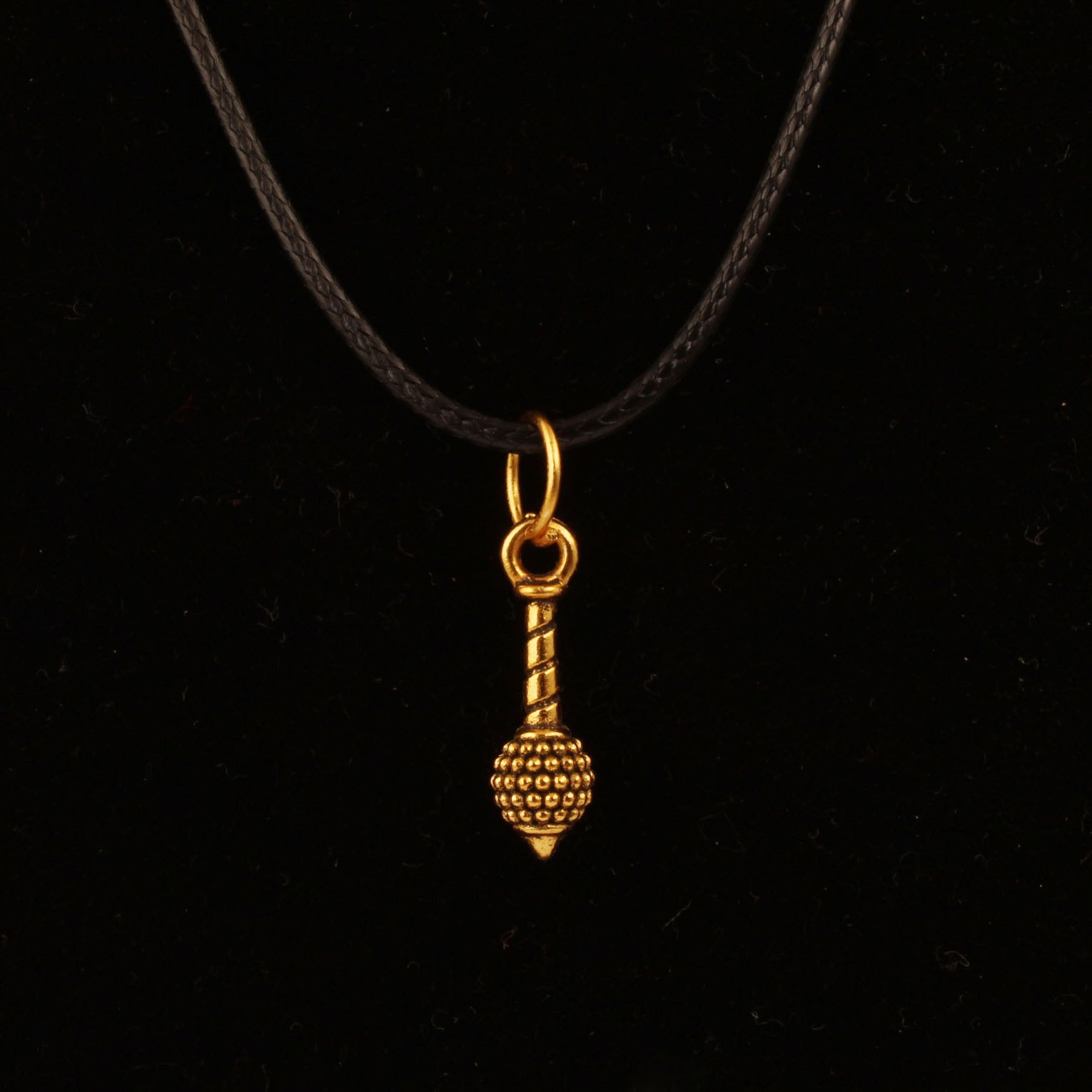 Hanuman Gada Pendant Necklace for Men & Women – Gold Tone Bajrangbali Gada