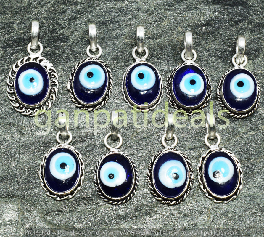 Evil Eye Gemstone Ethnic Handmade Pendants 10pcs Lots For Woman