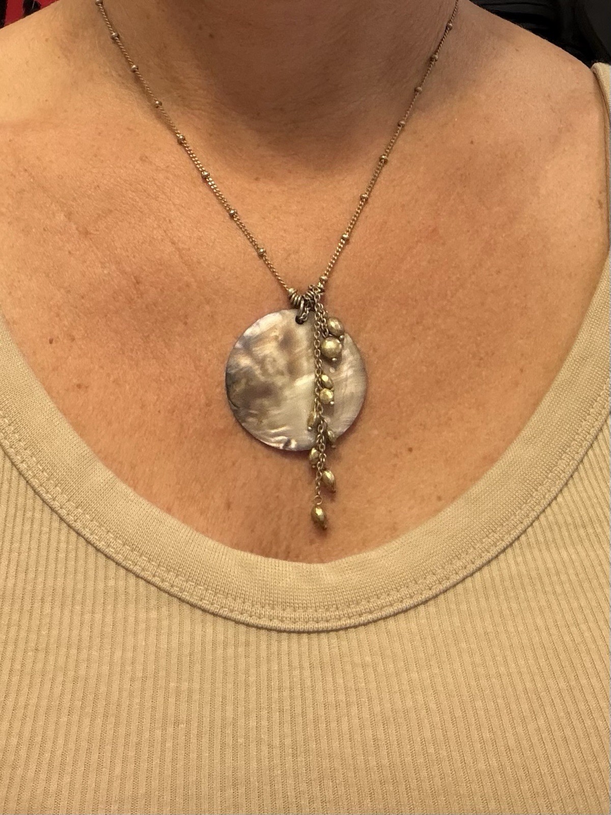 Lia Sophia Abalone Shell Statement Necklace