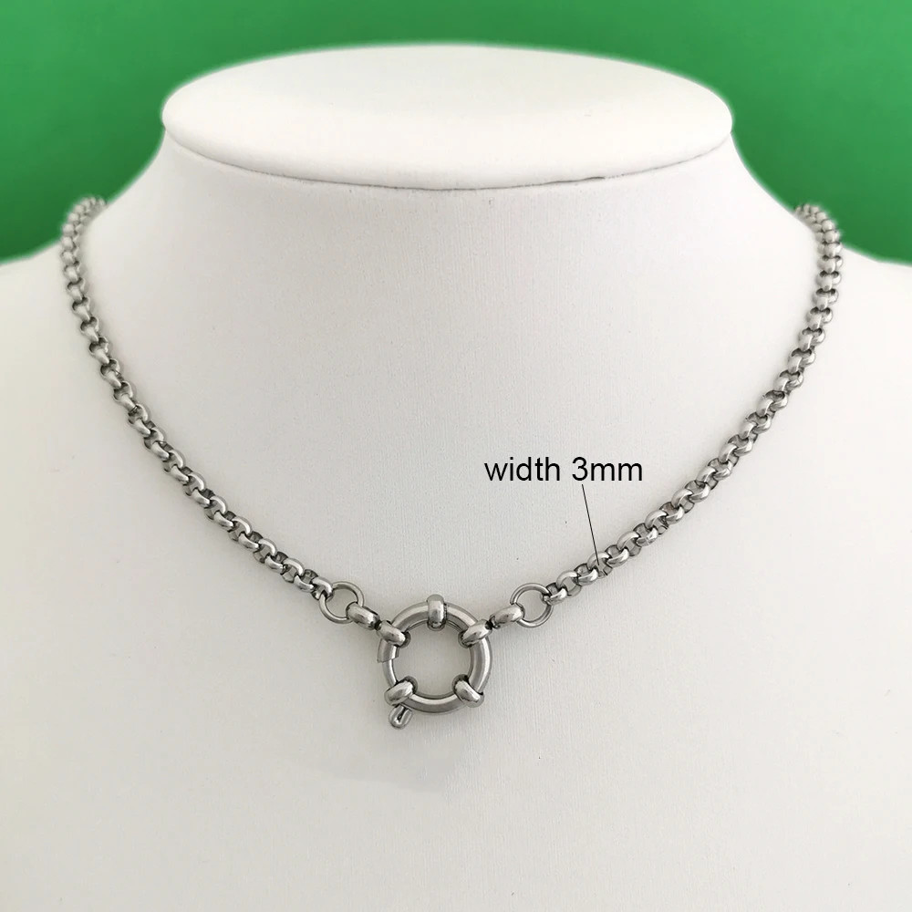 Sailor Clasp Necklace Paperclip Chain Stainless Steel Gold Color Women Jewelry