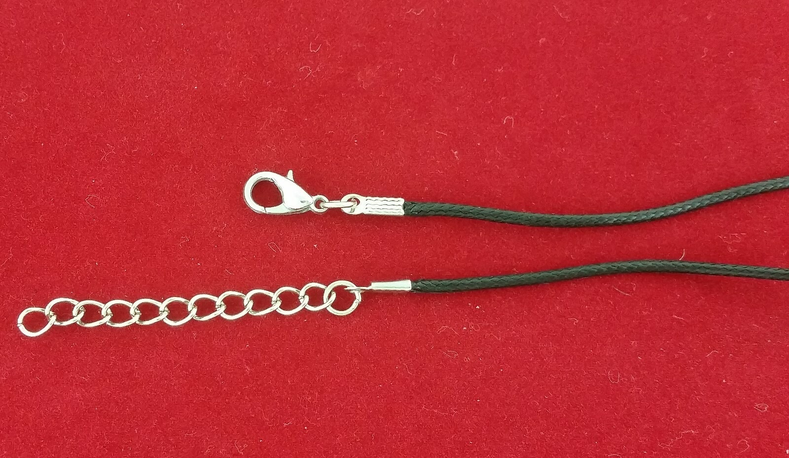 Twisted Hand Braid Black Leather Rope Chain Cord String Necklace Silver 18″