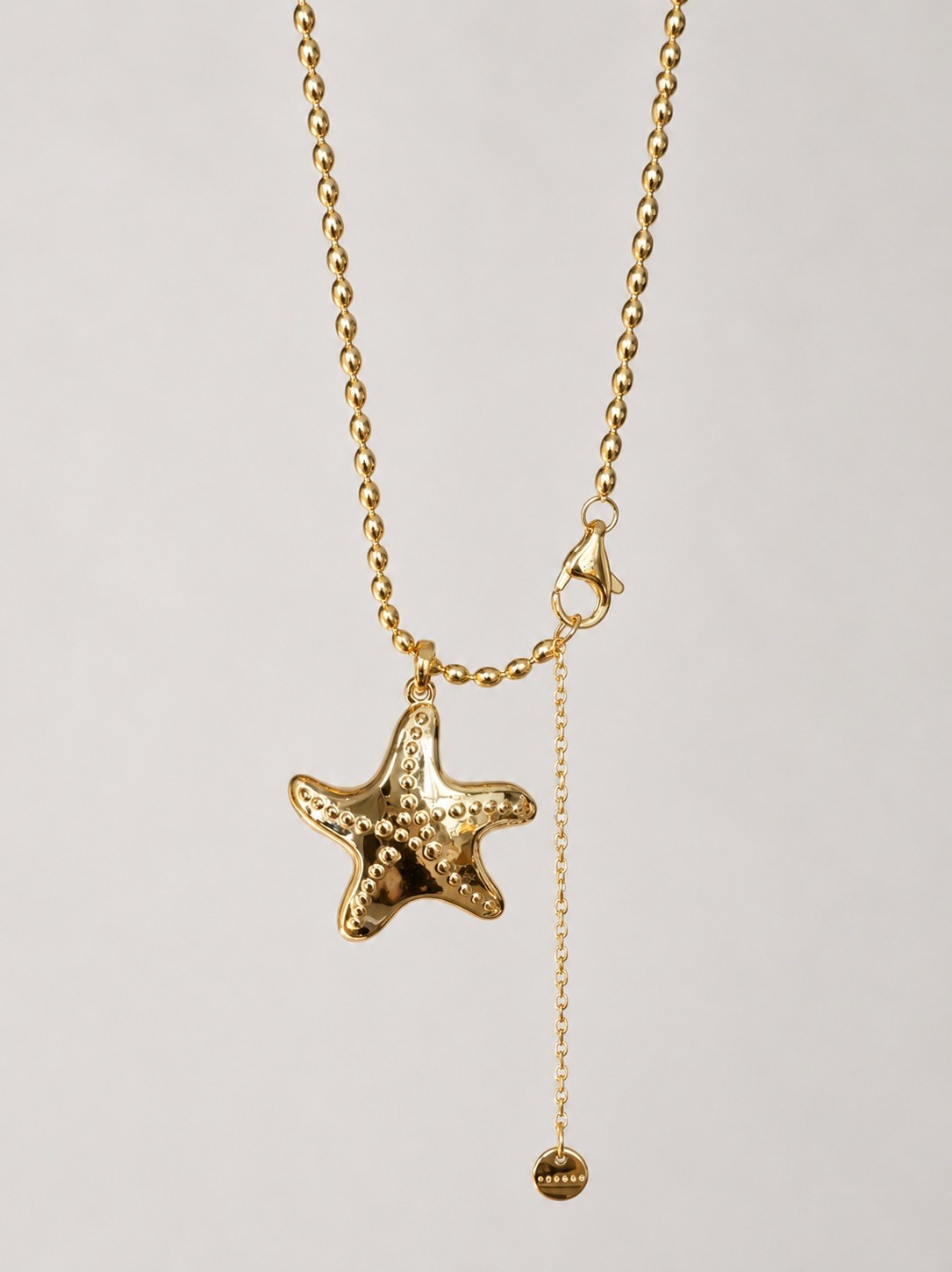 18K Gold Plated 316L Surgical Stainless Steel Starfish Necklace Hypoallergenic