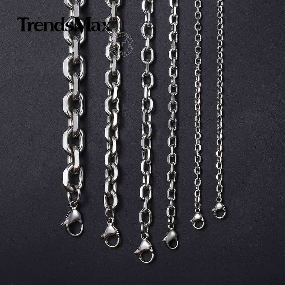 USA Stock 2/3/4mm 18-28″ Stainless Steel Mens Silver Rolo Cable Chain Necklace