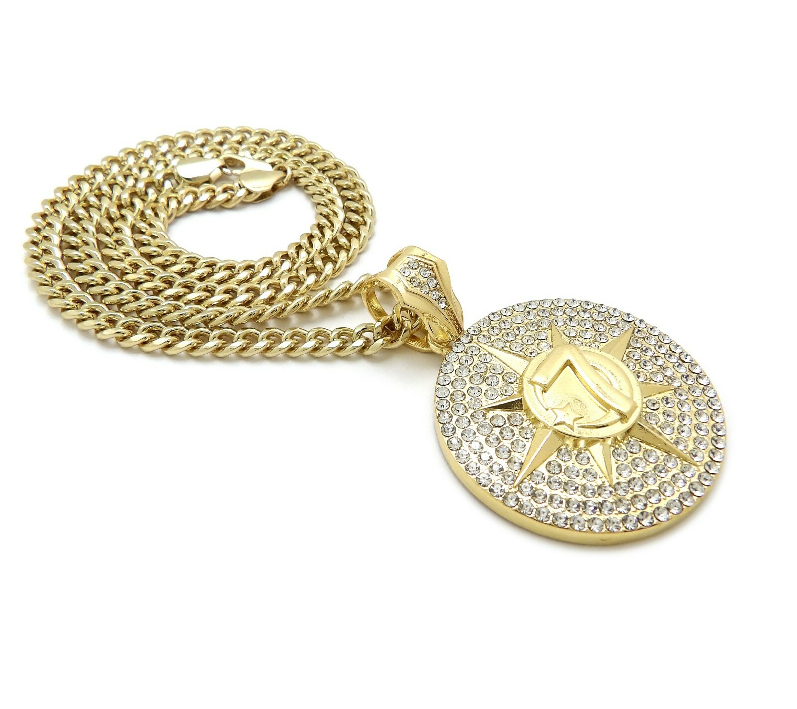 Hip Hop 5 PERCENTER 7 STAR Pendant & Box / Franco / Cuban Chain Bling Necklace