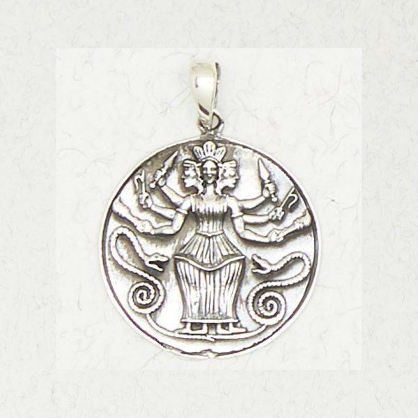 Hecate Triple Goddess .925 Sterling Silver Occult Pagan Ancient Babylon Pendant