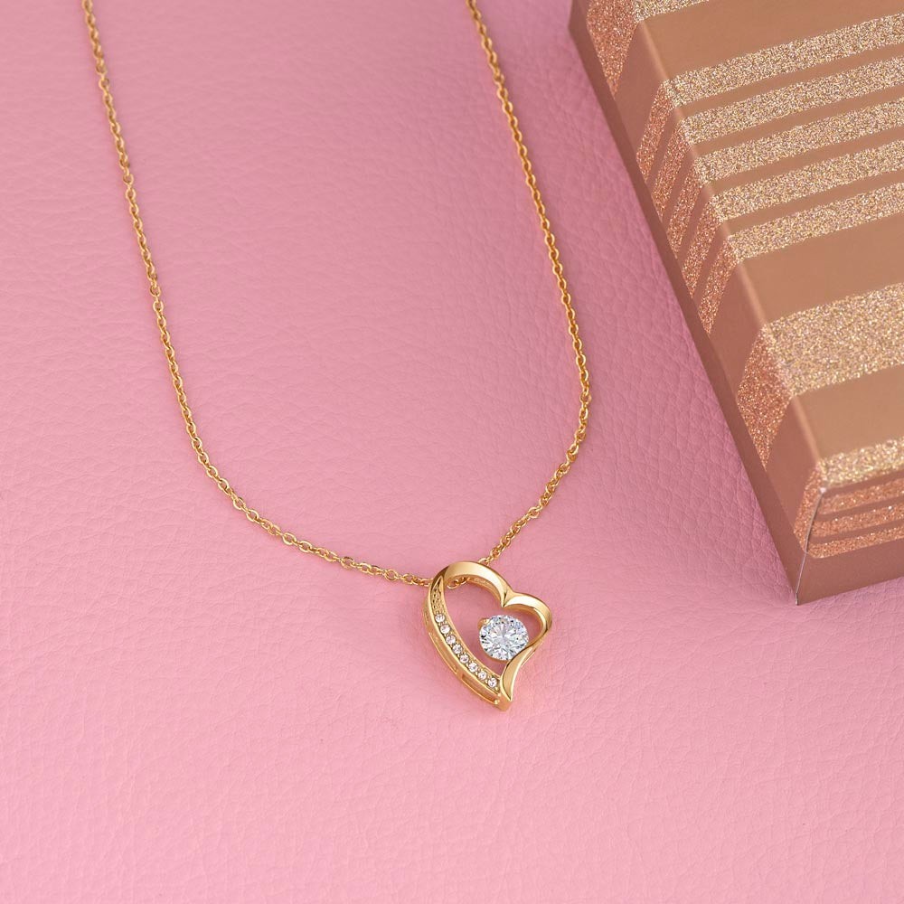 Cubic Zirconia Necklace Gift for Daughter from Dad with Heart Pendant Jewelry