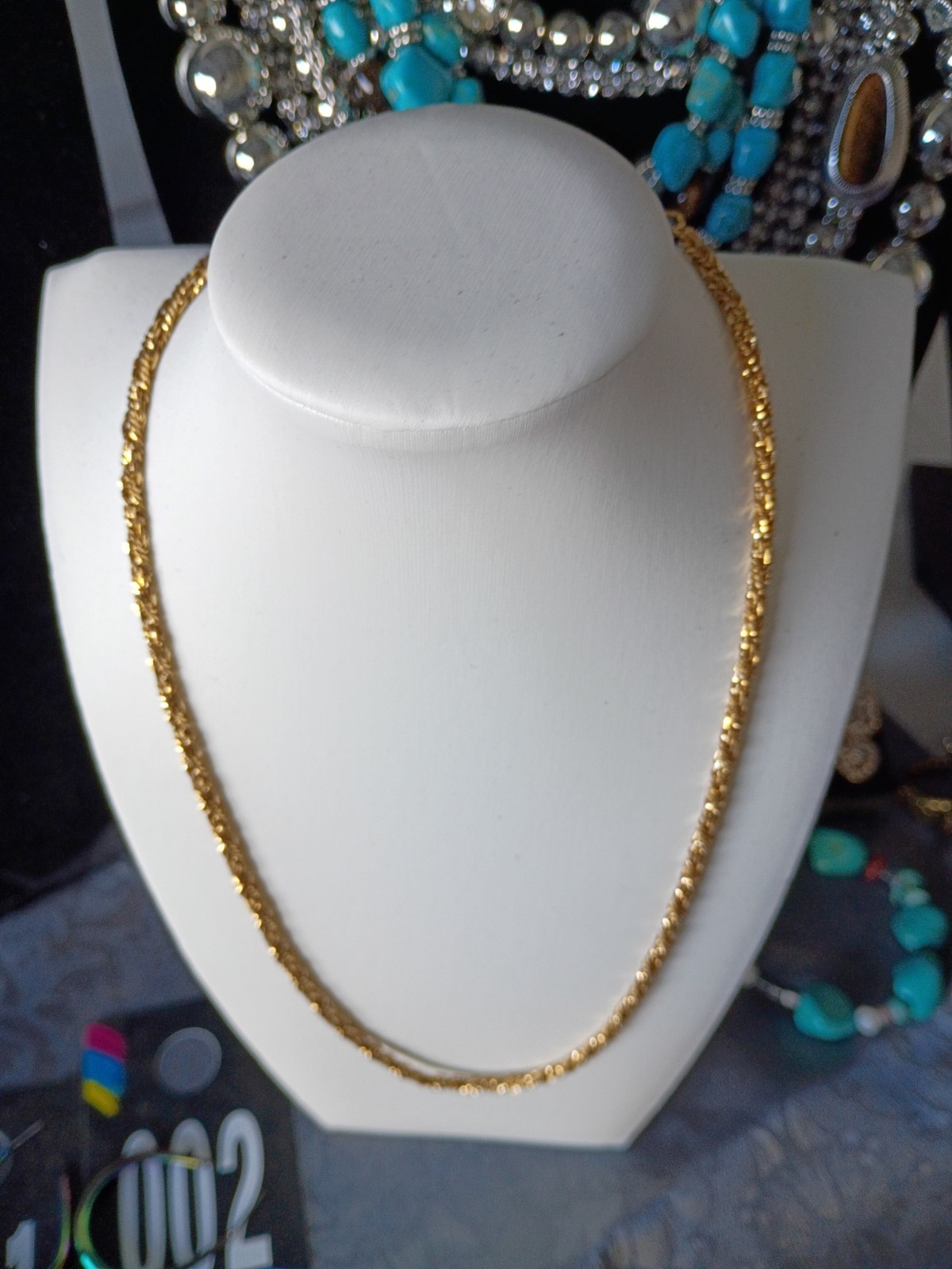 Gold Tone Metal Rope Chain Necklace Chain Style No Stone 0 Gemstones Undated