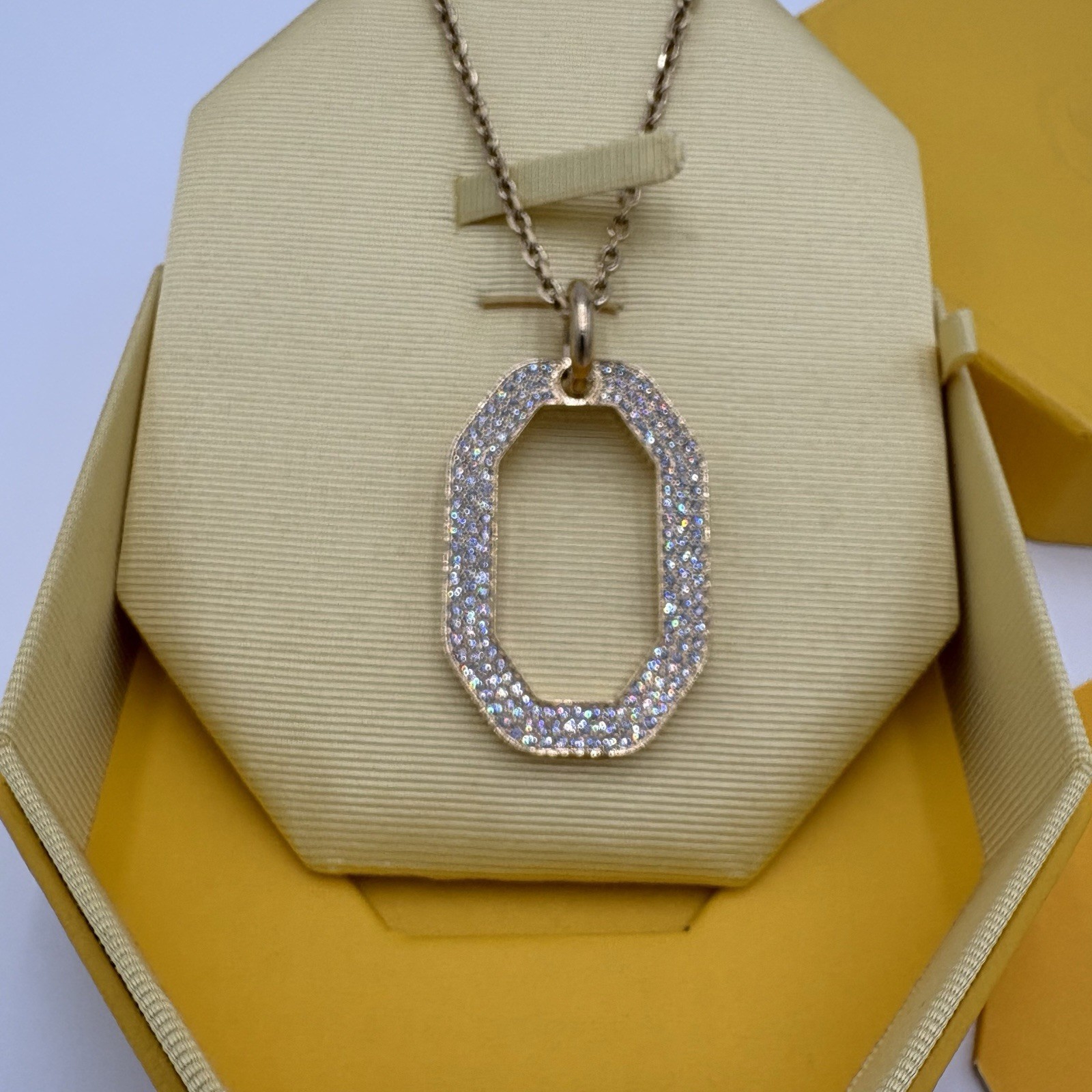 Swarovski Dextera Crystal Pendant Necklace 5642387 Gold-Tone Octagon NWT $280