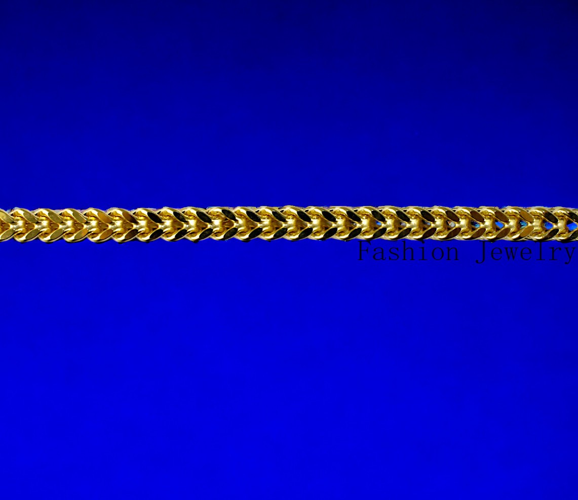 10K Yellow Gold Franco Box Square Necklace Bracelet Chain Real 2mm-7mm 7″-30″
