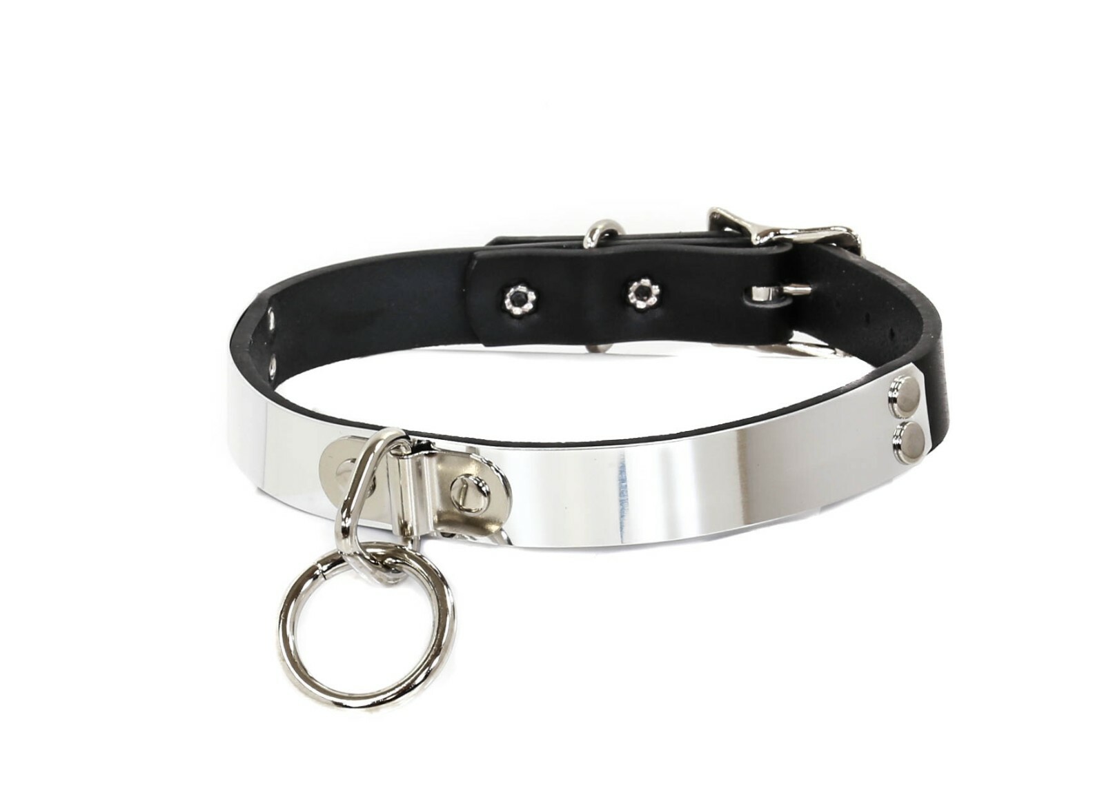 Funk Plus Original Metal Bondage Skinny Love Collar Genuine Leather Made In USA