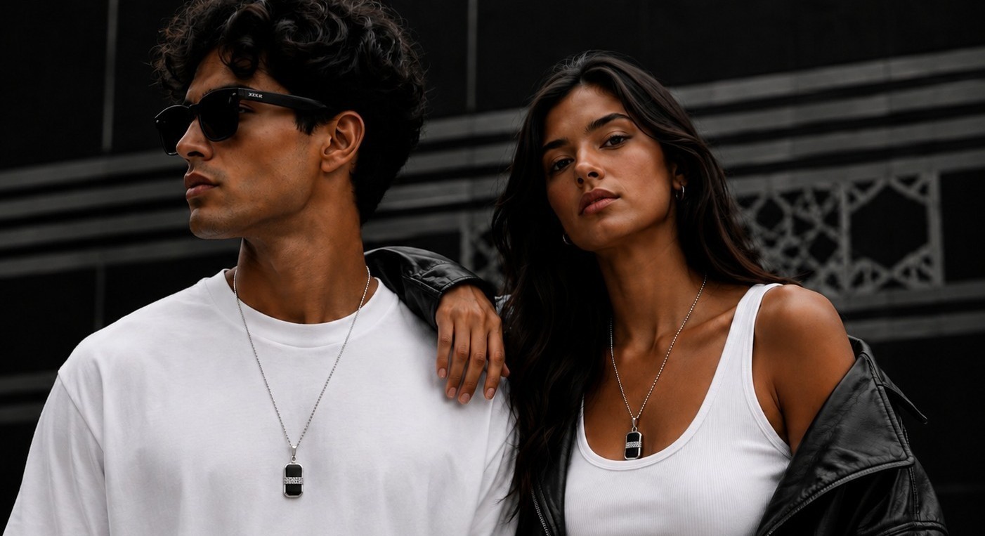 Sterling Silver Stainless Steel Midnight Necklace Men Women 20-24″ Chain Gift