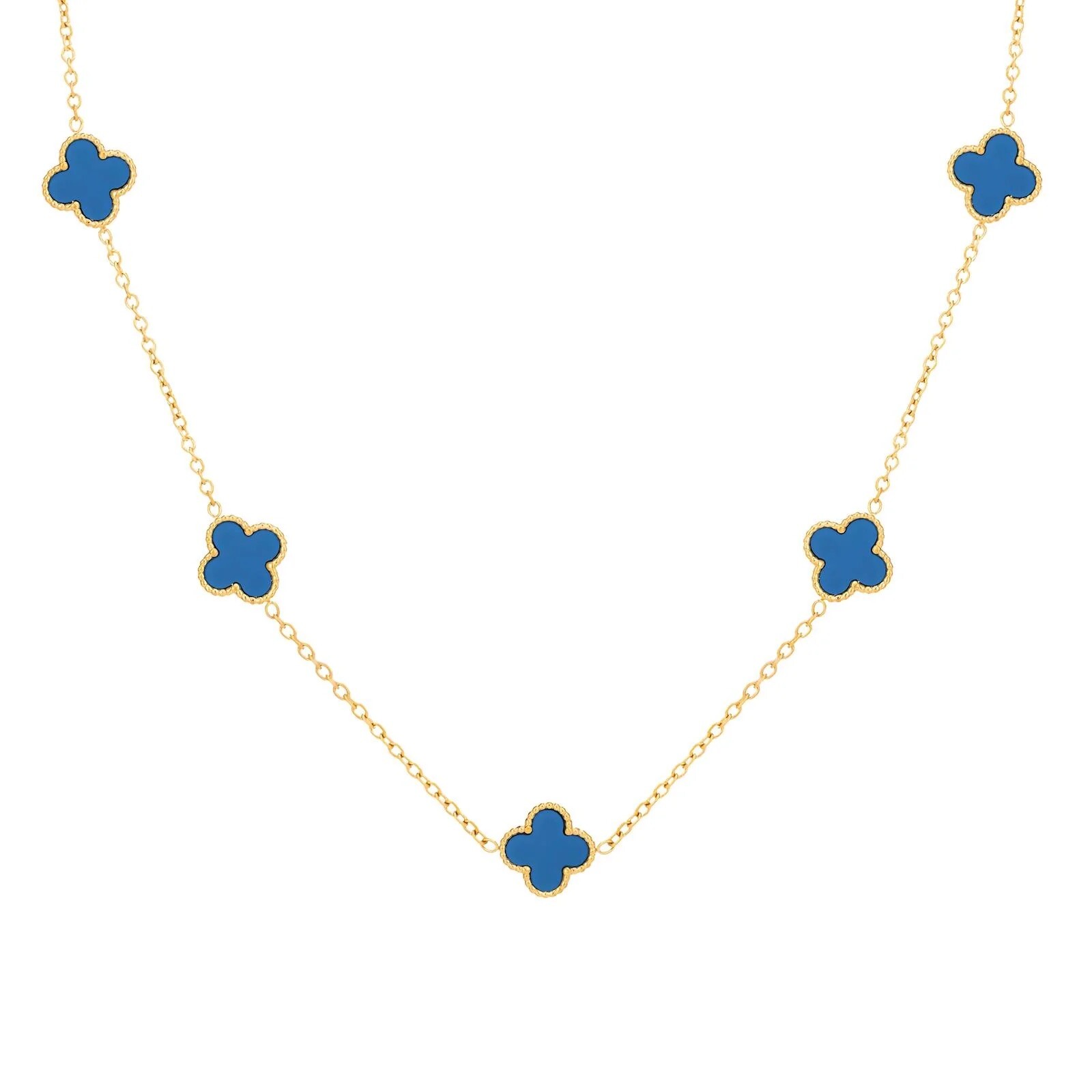 18K Gold Plated Flower Trendy Necklace Waterproof none Tarnish