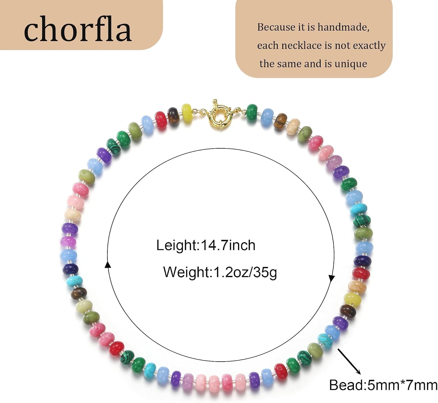 Unique Handmade Rainbow Gemstone Choker Necklace for Women – Boho Style