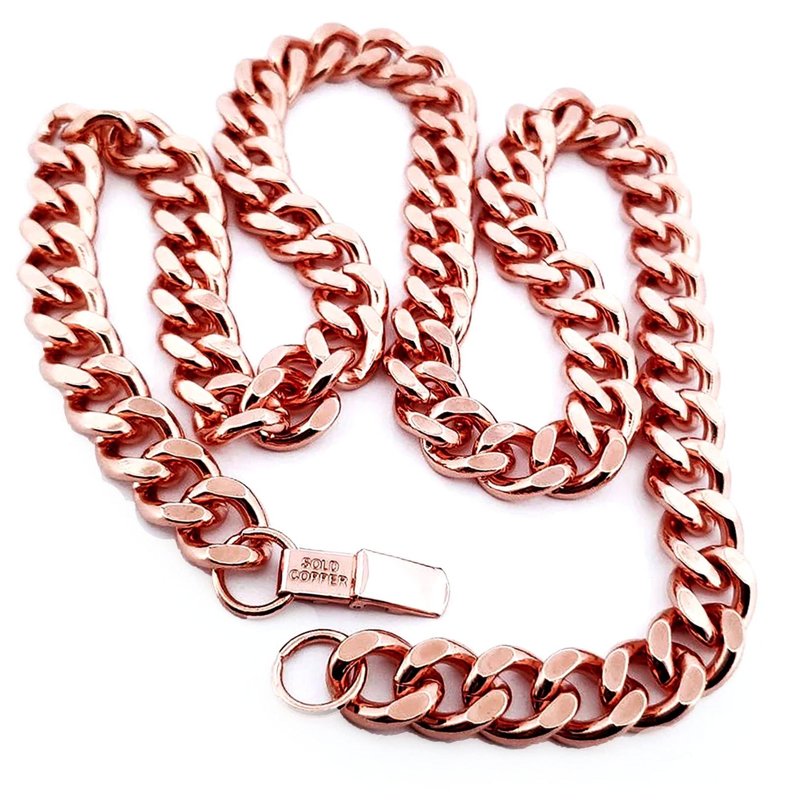 Ikkao 1 Pure Copper Cuban Link Necklace Heavy Solid Statement Jewelry Chain 2…