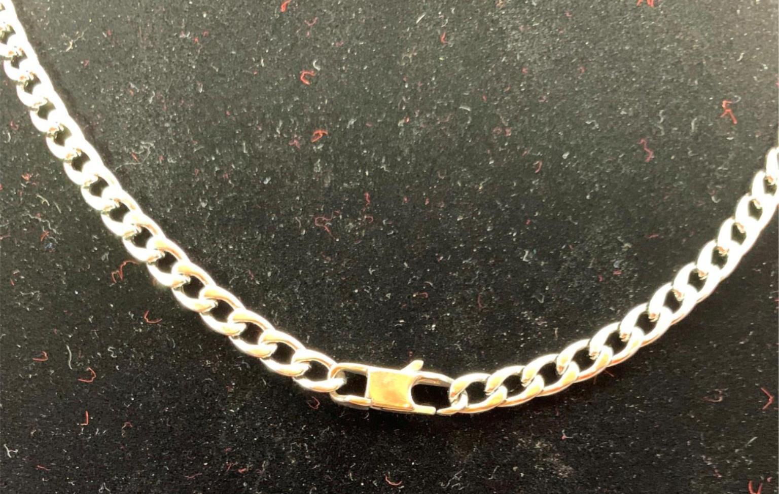 16-36 inch 5MM STAINLESS STEEL SILVER CURB NECKLACE WITH DESIGNER CLASP