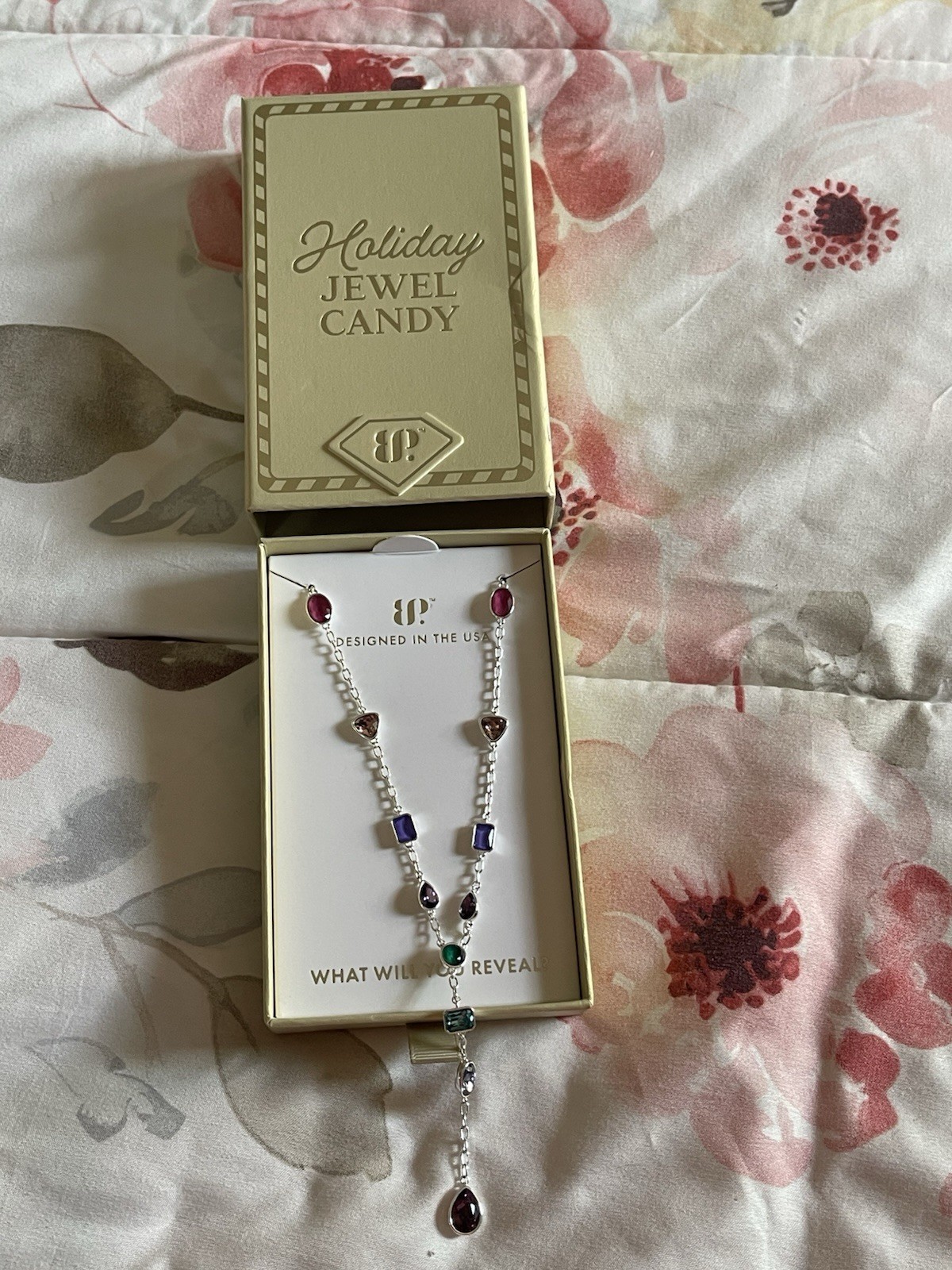 Bomb Party BP Holiday Jewel Candy 2025 Necklace Sleigh All Day Shimmer Silver