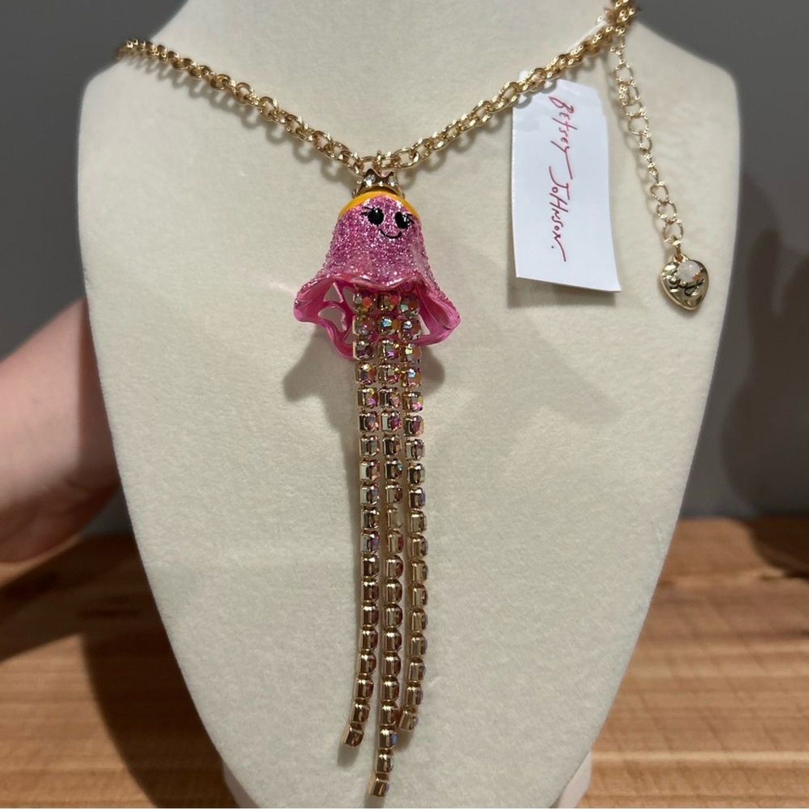 NWT Betsey Johnson Crystal Ghost Princess/Fairy Long Pendant Necklace