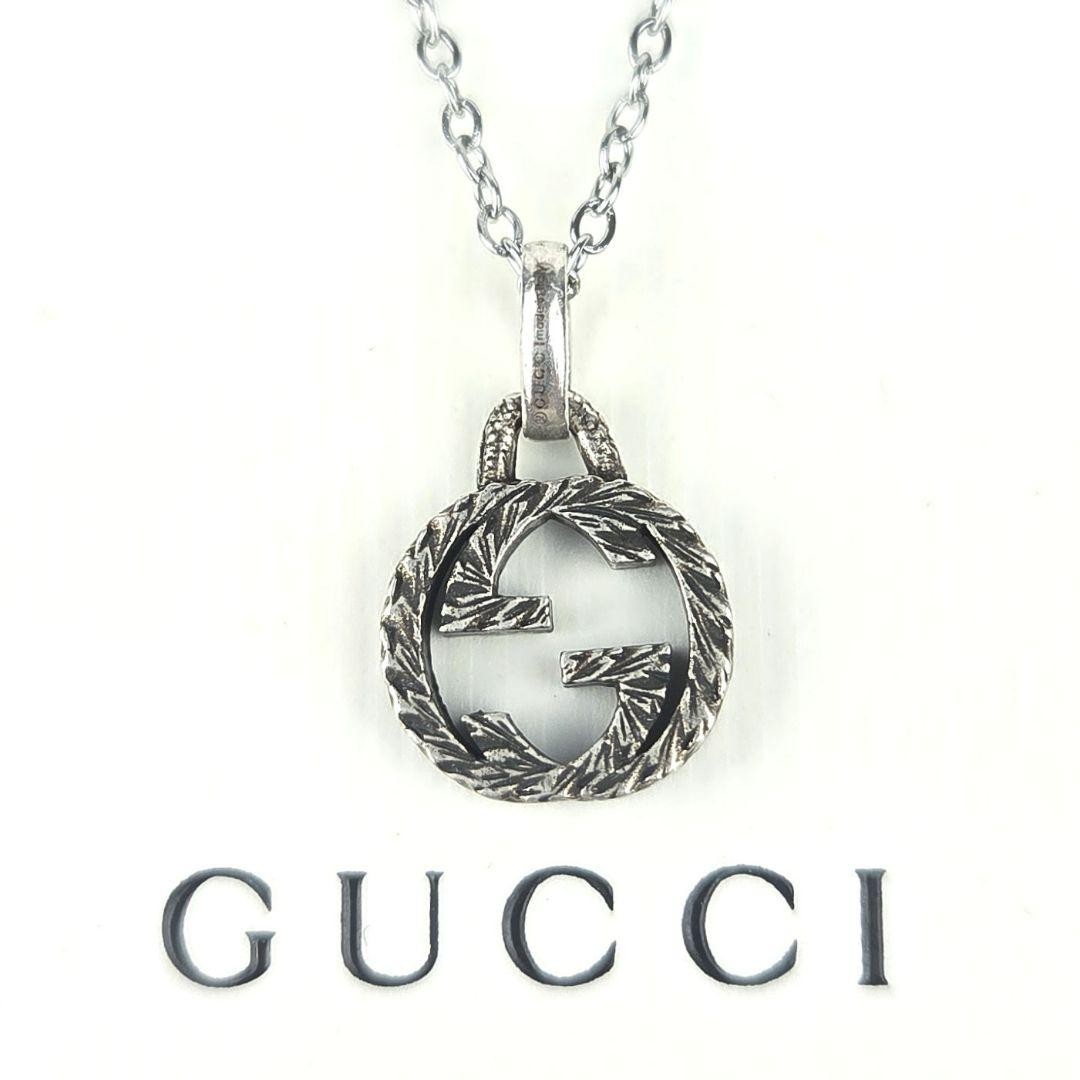 Excellent Gucci Interlocking Arabesque Necklace GG Marmont Smoked