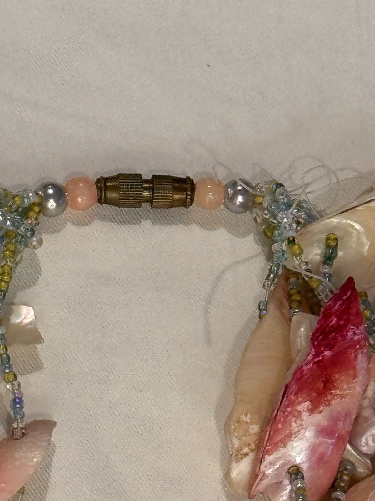 Vintage 9″ Sea Shell Statement Collar Necklace Colorful Beach Boho Chic Style