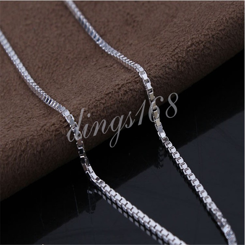 Box Chain Necklace in 925 Sterling Silver / HypoAllergenic Multiple Length/Width