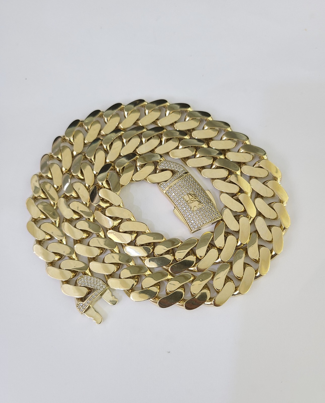Real 10k Cuban Monaco Chain Necklace Gold Link Royal 7mm-15mm 20″-26″