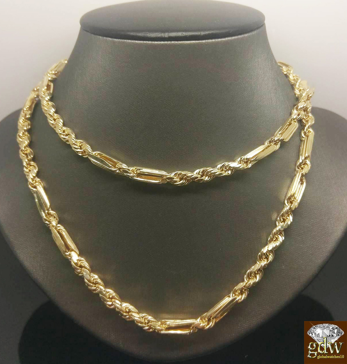Real 10k Yellow Gold Milano Rope Chain end Necklace 6mm 22″