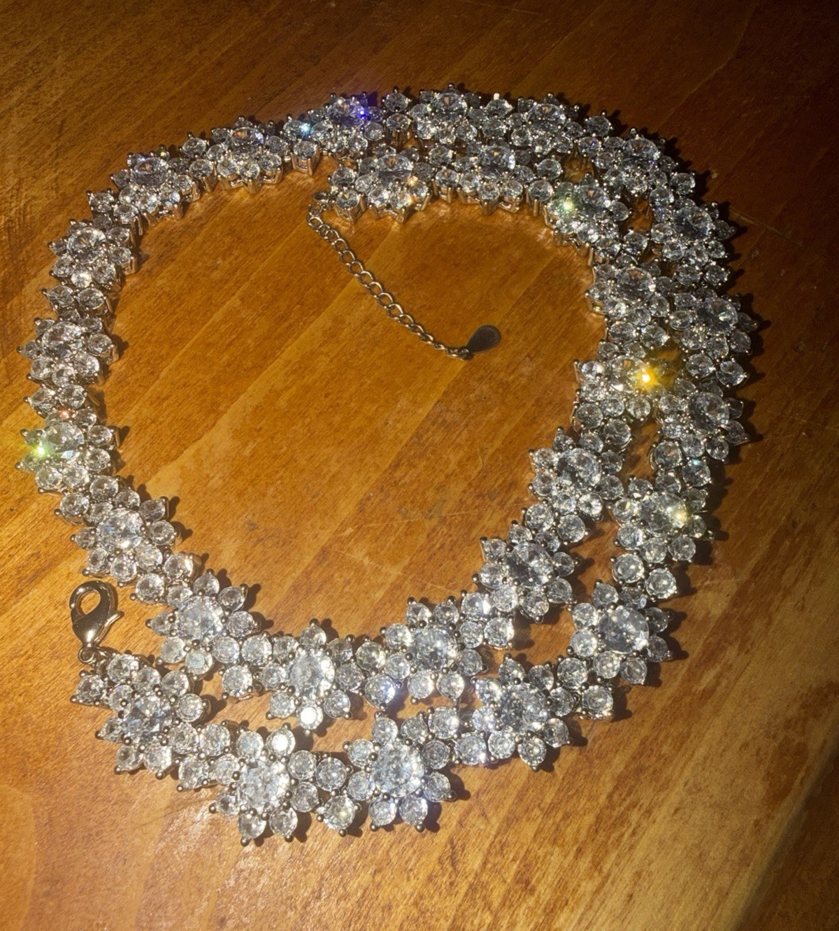 Statement Choker Necklace PT950 platinum mossanite in the middle and 5ACZ around