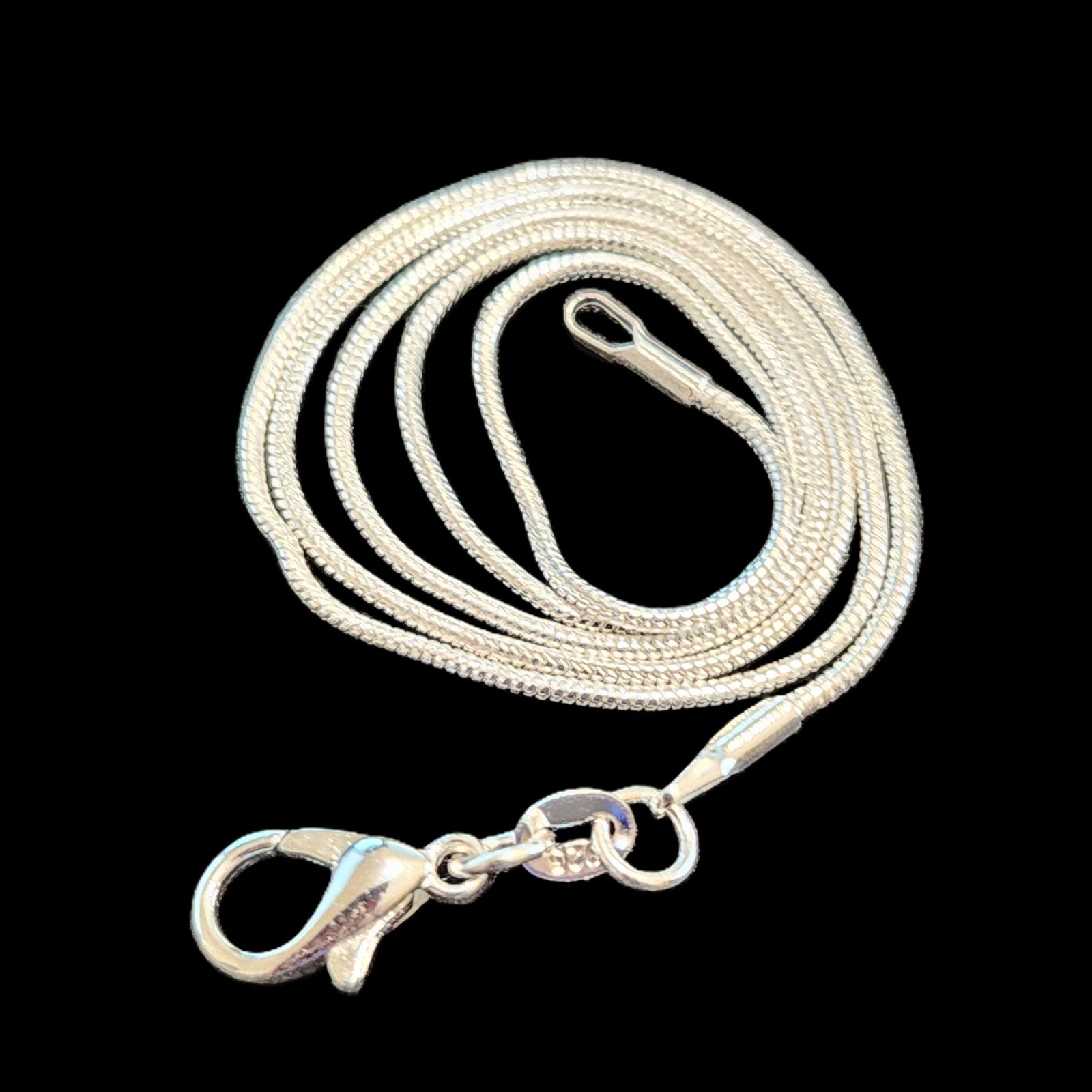 WOMEN MEN 925 Stamped Sterling Silver 1.2mm SNAKE Chain Necklace 18”