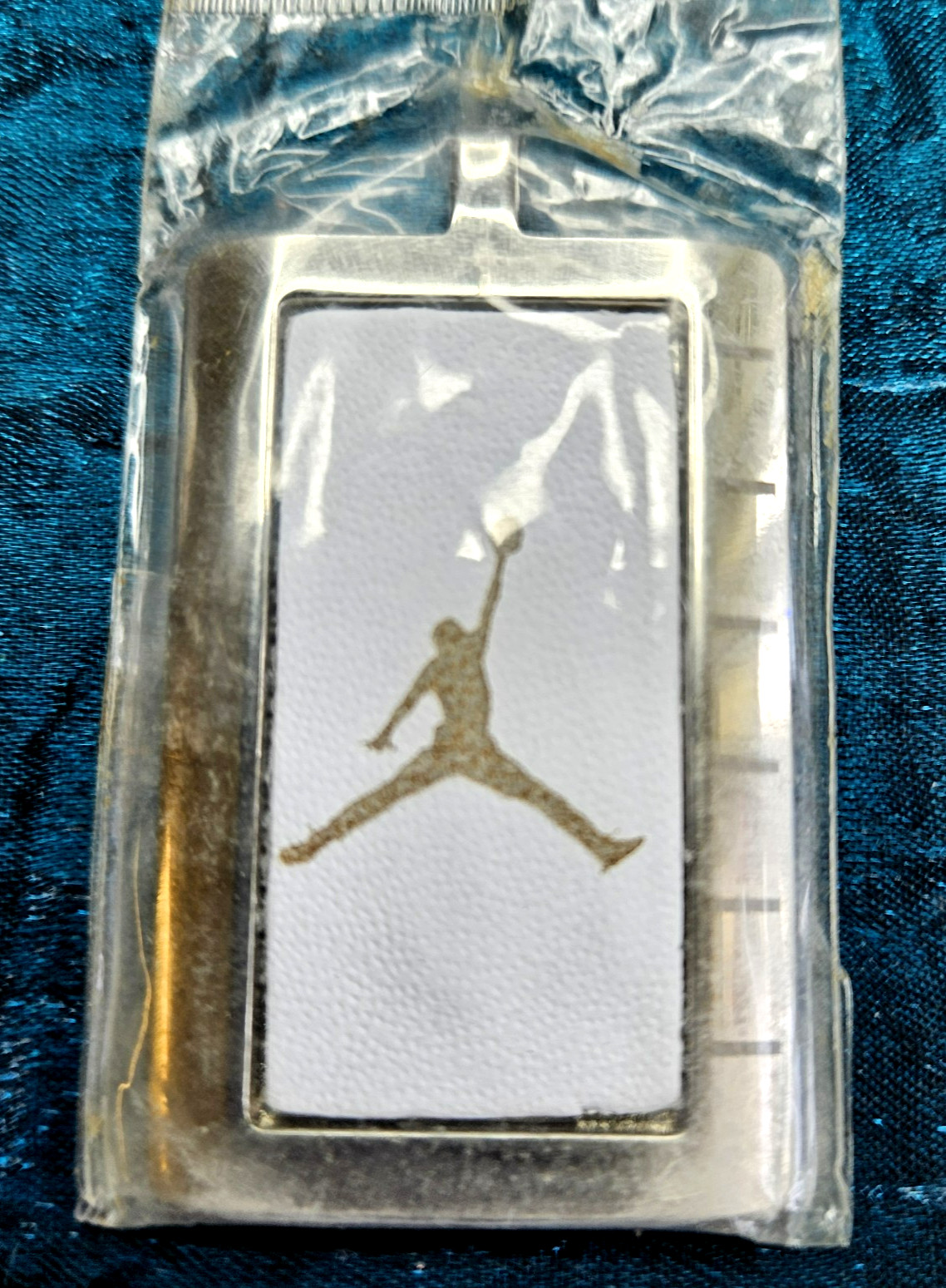 Nike AF-1 Michael Jordan White Jump Man Logo Pendant, Dog Tag Keychain Metal