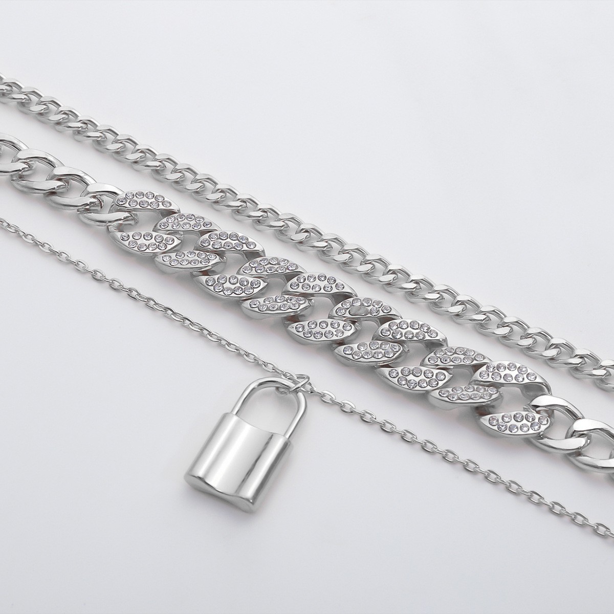 Cuban Chain Necklace Silver Gold Stainless Steel Women Mens Solid Sterling Girls