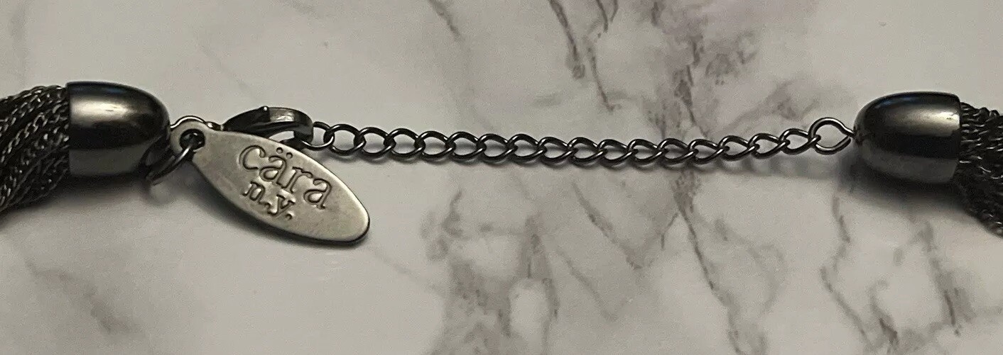 Cara NY Black Silver Tone Statement Necklace